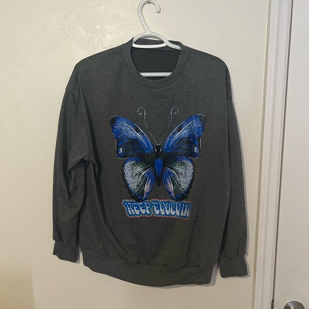 A graphic long sleeve shirt
